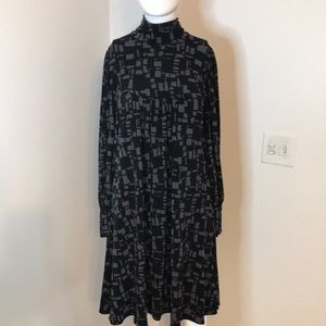 Nine West geometric, mock turtle neck dress.